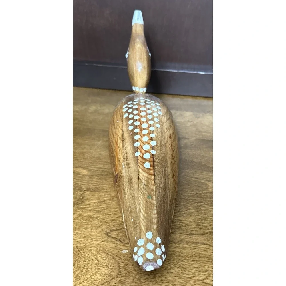 Hand Carved Wood Duck Decorative Decoy Small 12